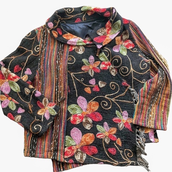 Tapestry Embroidered Floral Jacket Medium - Picture 10 of 11